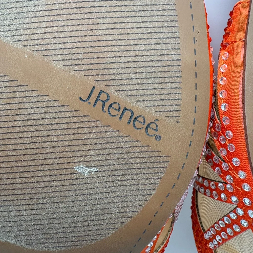 J.Renee Orange, Yellow & Green Embellished Low Block Heel Slide - Picture 15 of 16